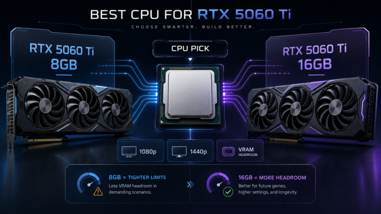 Best CPU for RTX 5060 Ti 8GB vs 16GB